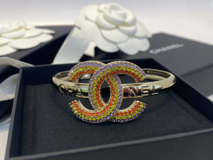 Chanel Crystal CC Bangle Bracelet