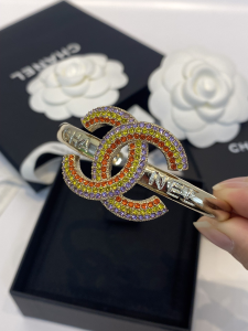 Chanel Crystal CC Bangle Bracelet