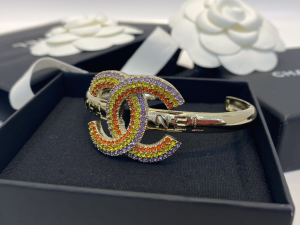Chanel Crystal CC Bangle Bracelet
