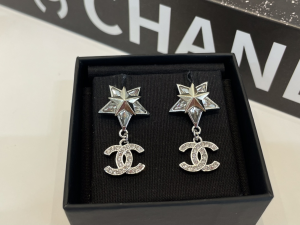 Chanel Stars Crystal CC Earrings