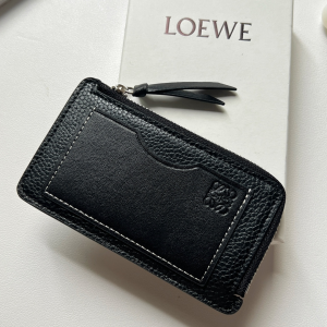 Loewe Coin Card Holder Wallet Black Calfskin Loewe Coin Card Holder Wallet Black Calfskin