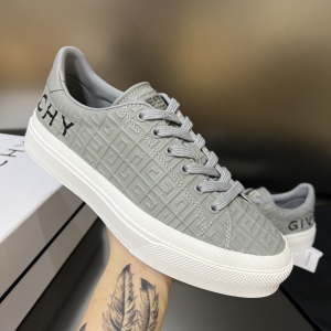 Givenchy G4 Gray Leather Sneakers