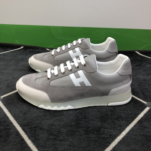 Hermes Trail Gray Calfskin Sneakers