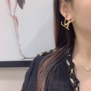 Louis Vuitton Macro Gold LV Earrings
