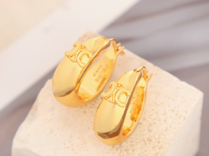 Celine Large Triomphe Gold Earrings