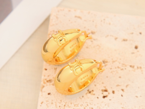 Celine Large Triomphe Gold Earrings
