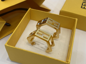 Fendi Baguette FF Crystal Earrings Gold