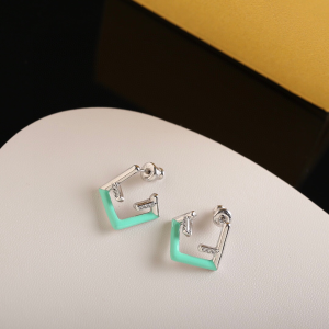 Fendi First Crystal Earrings Green