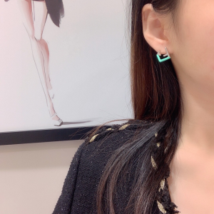 Fendi First Crystal Earrings Green