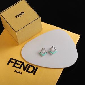 Fendi First Crystal Earrings Green