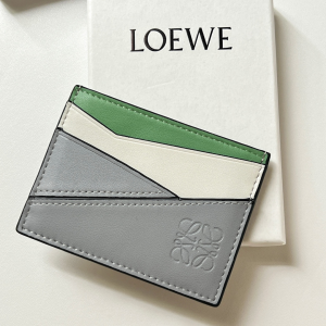 Loewe Puzzle Plain Cardholder Green White Gray Calfskin Loewe Puzzle Plain Cardholder Green White Gray Calfskin