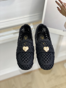 Chanel CC Raffia Loafers Black
