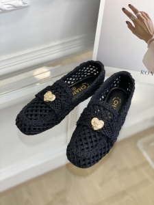 Chanel CC Raffia Loafers Black