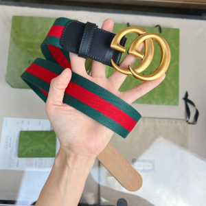 Gucci Double G Buckle Web Belt 40MM