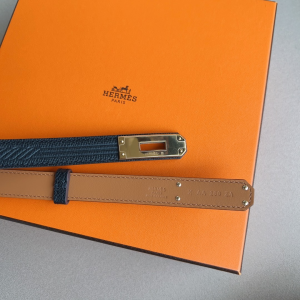 Hermes Kelly Buckle Leather Belt Black