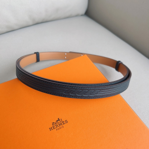 Hermes Kelly Buckle Leather Belt Black