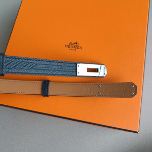 Hermes Kelly Buckle Leather Belt Black