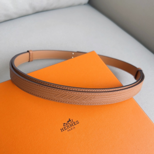 Hermes Kelly Buckle Leather Belt Brown