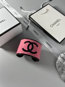 Chanel CC Logo PVC Bangle Bracelet Pink
