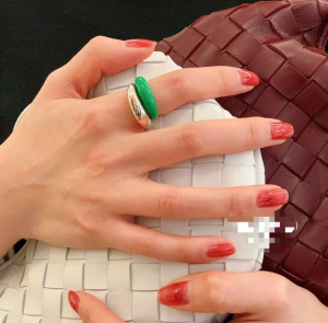 Bottega Veneta Spine Rings Green