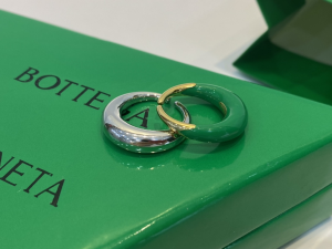Bottega Veneta Spine Rings Green
