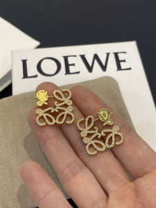 Loewe Crystals Anagram Gold Earrings