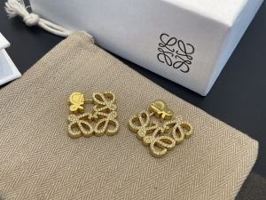 Loewe Crystals Anagram Gold Earrings
