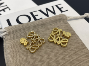 Loewe Crystals Anagram Gold Earrings