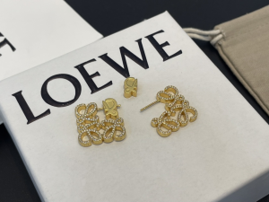 Loewe Crystals Anagram Gold Earrings