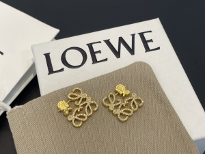 Loewe Crystals Anagram Gold Earrings