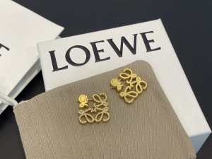 Loewe Crystals Anagram Gold Earrings