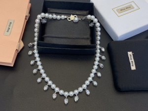 Miu Miu Pearl and Crystals Necklace