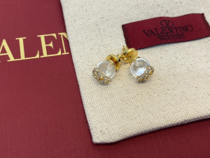Valentino Crystal Vlogo Earrings