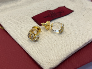 Valentino Crystal Vlogo Earrings