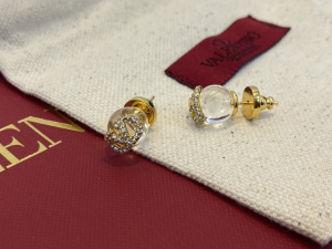 Valentino Crystal Vlogo Earrings