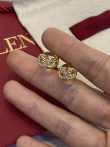 Valentino Crystal Vlogo Earrings