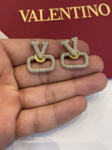 Valentino Crystal Vlogo Earrings