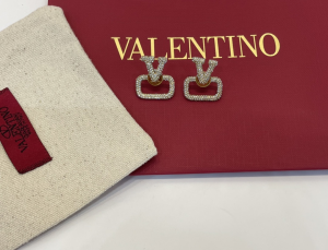 Valentino Crystal Vlogo Earrings
