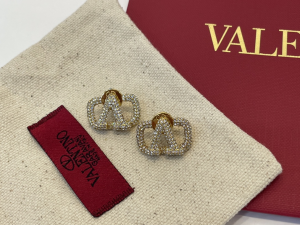 Valentino Crystal Vlogo Earrings