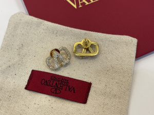 Valentino Crystal Vlogo Earrings