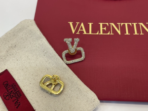 Valentino Crystal Vlogo Earrings