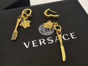 Versace Medusa Cutlery Gold Earrings