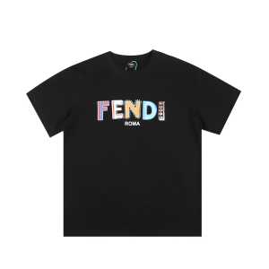 Fendi Black Cotton T Shirt