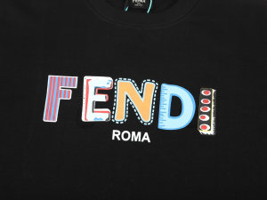 Fendi Black Cotton T Shirt