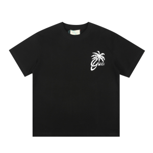 Gucci Palm Black Cotton T Shirt