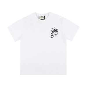Gucci Palm White Cotton T Shirt
