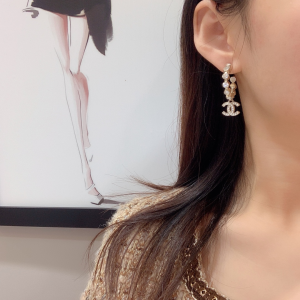 Chanel CC Logo Gold Earrings