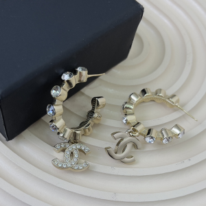 Chanel CC Logo Gold Earrings