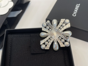 Chanel Crystal CC Cross Brooch