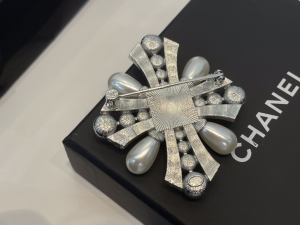 Chanel Crystal CC Cross Brooch